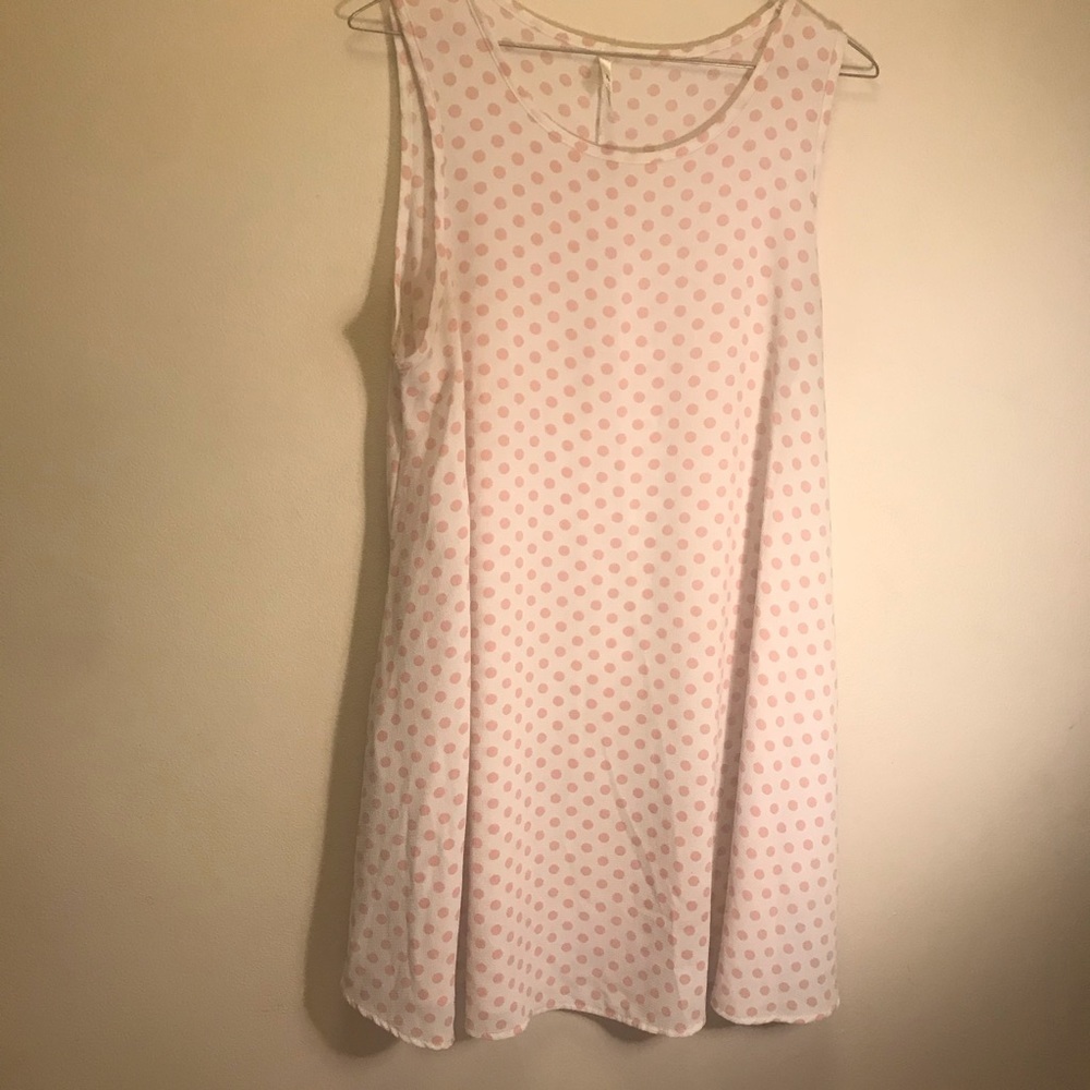 42 Pops Aline Dress Cream with Pjnk Polka Dots